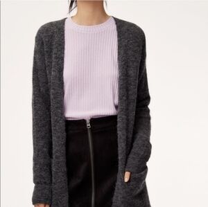 Aritzia Wilfred Free Cardigan in Dark Gray. Size XXS